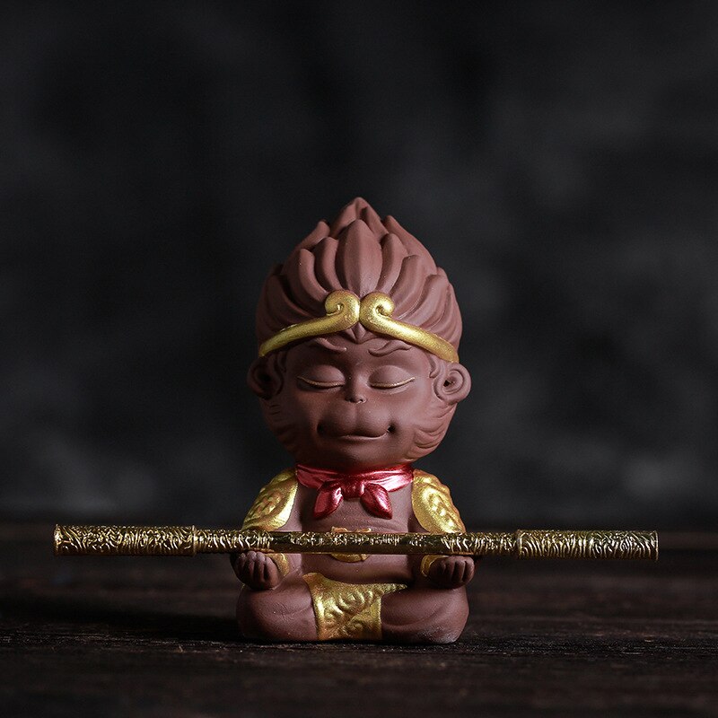 Kreative Affen Tonne Tee Ornamente Mahatma Rückkehr Auto Dekoration Tee-einstellen Tee Zeremonie mit Null Tonne Tee Haustier Mini Tee einstellen: Affe A