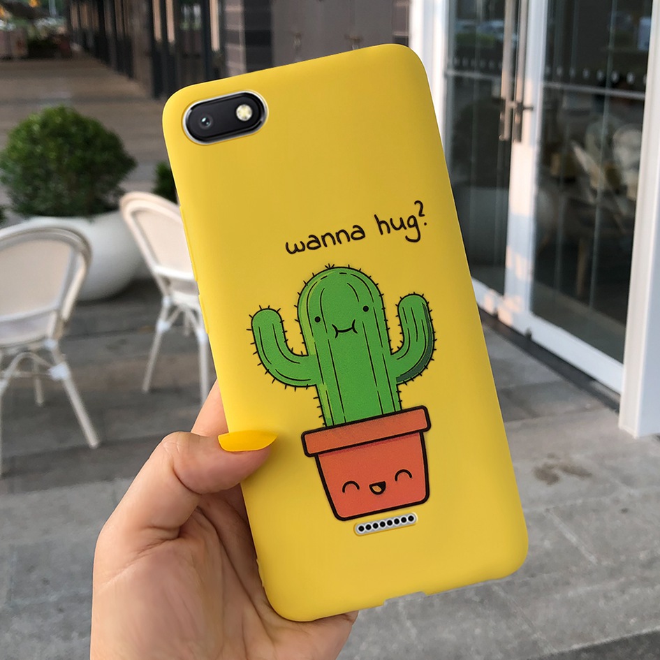 Voor Xiaomi Redmi 6A Case Cover Zachte Siliconen Kat Cactus Liefde Hart Brief Telefoon Cover Case Voor Xiomi Redmi 6A 6 EEN A6 Telefoon Funda: Oranje