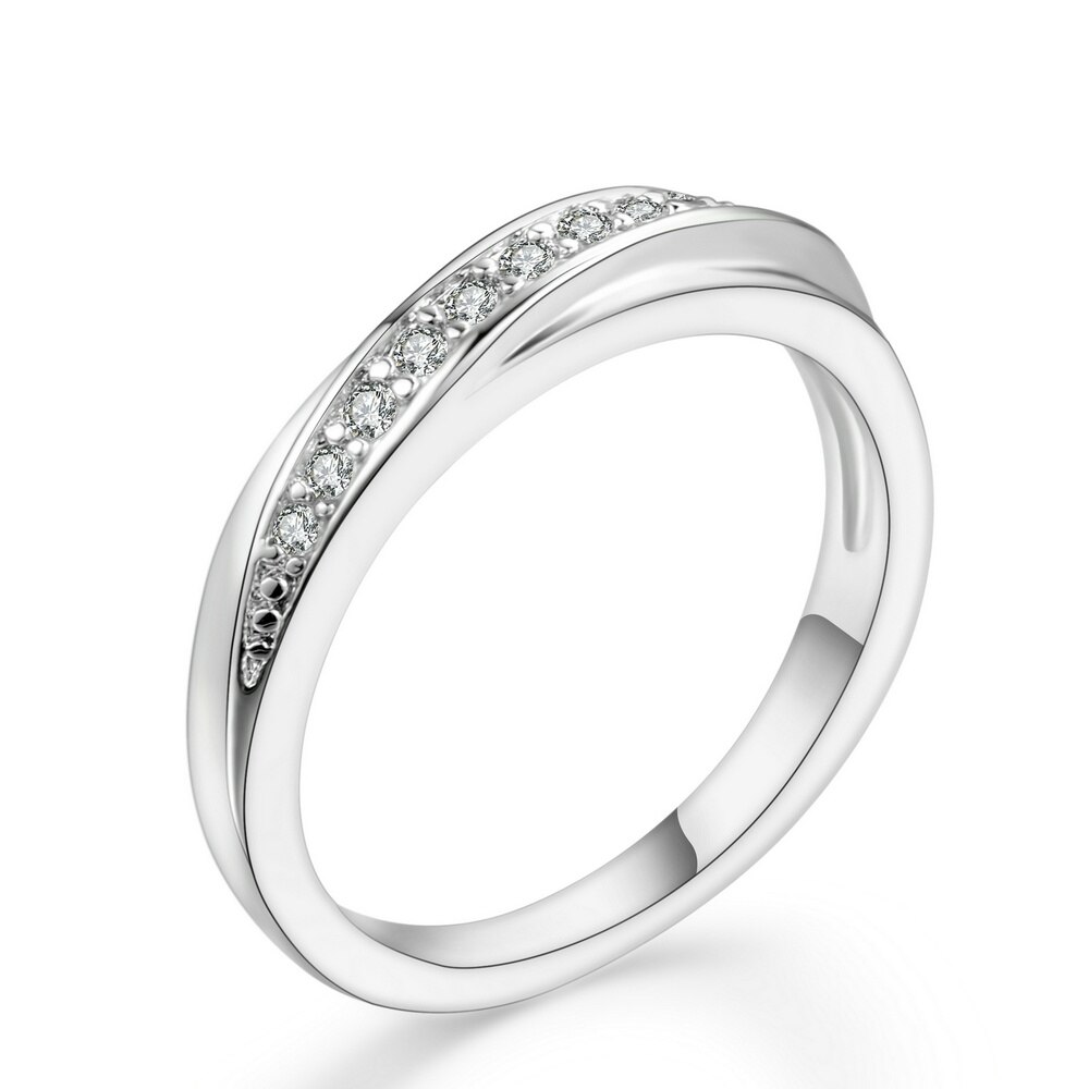 Dubbele Fair Unieke Zirconia Bruiloft/Engagement Ringen Voor Vrouwen Wit/Rose Goud Kleur Vrouwen Ring Klassieke sieraden DFR314: 7.25 / DFR317