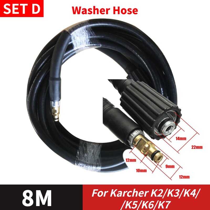 750Ml/1000Ml Hoge Druk Auto Wasmachine Sneeuw Schuimlans Waterpistool Voor Karcher K2-K7 Zeep Schuim Generator verstelbare Sproeier Nozzle: SET D