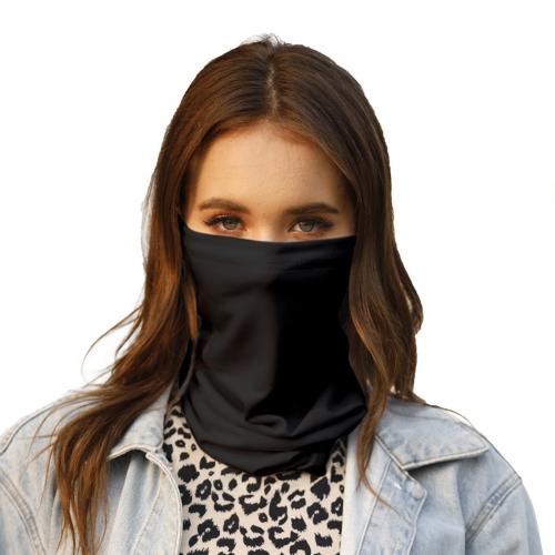 Schal Sommer 1 + 2 stücke draussen Radfahren Anti UV Staub Bandana Gesicht Abdeckung Hals Gamasche Schal mit Filter Frauen: Schwarz