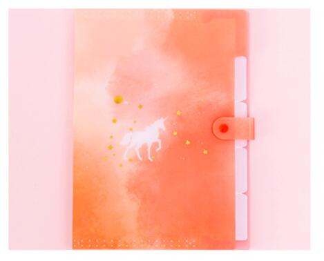 Multi-layer Dream Unicorn A4 File Holder Cute PVC Document Bag Stationery pouch Bill Folder organizer school supplies: A