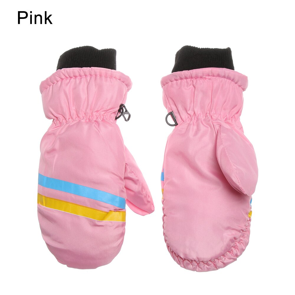 1Pair Children Winter Ski Snowboard Gloves Boy Girls Kids Windproof Waterproof Thicken Mittens Warm Gloves Winter Must: pink