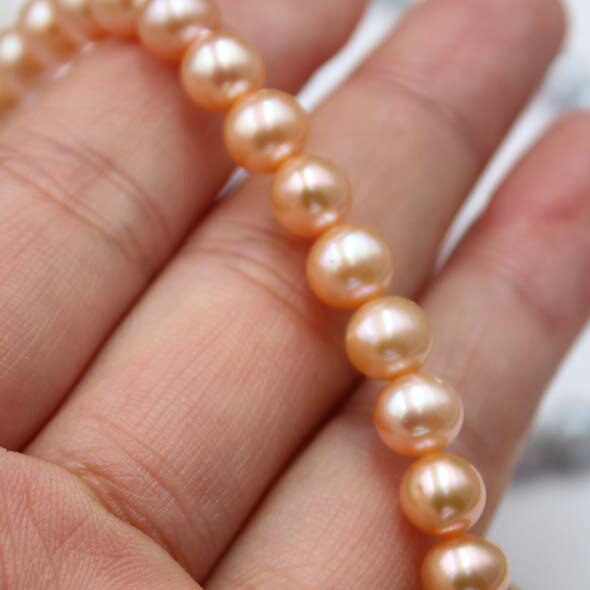 7 millimetri/61 pz Rotonda Naturale Bianco/Rosa/viola/D'acqua Dolce Branelli Allentati Della Perla per FAI DA TE Gioielleria Raffinata che fanno: naturale  rosa pearl