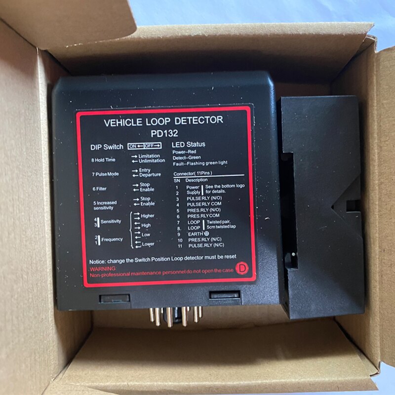 Détecteur de boucle de véhicule Signal noir | Avec bobine de 50m, capteur à boucle unique avec quatre classes, réglable 12v 24v 110v 230v
