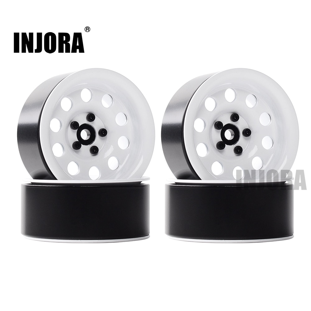 Injora 4 Stuks Metal 2.2 Inch Beadlock Velg Voor 1/10 Rc Crawler Axiale SCX10 RR10 90053 AX10 Wraith 90056 90045 90048 Yeti