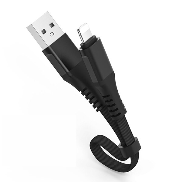 Nohon cabo de dados usb curto, iluminação para iphone xs xr x 8 7 6 6s 5S 5c 5 plus para ipad mini carregador de cabo de energia 0.3m: Black