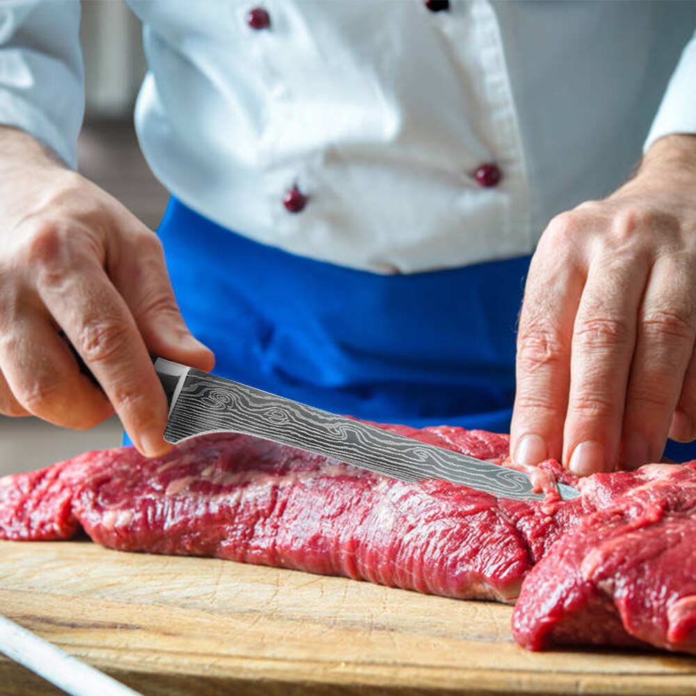 Kitchen Knives Set Stainless Steel 7CR17 Japanese Chef Knife Bread Meat Cleaver Paring Boning Kitchen Knife Covers Accessories