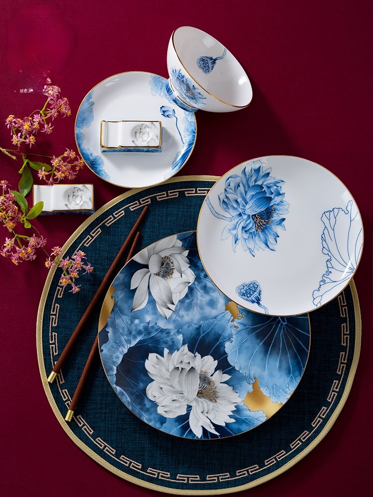 Dishes dishes dishes fish dishes Jingdezhen bone china tableware
