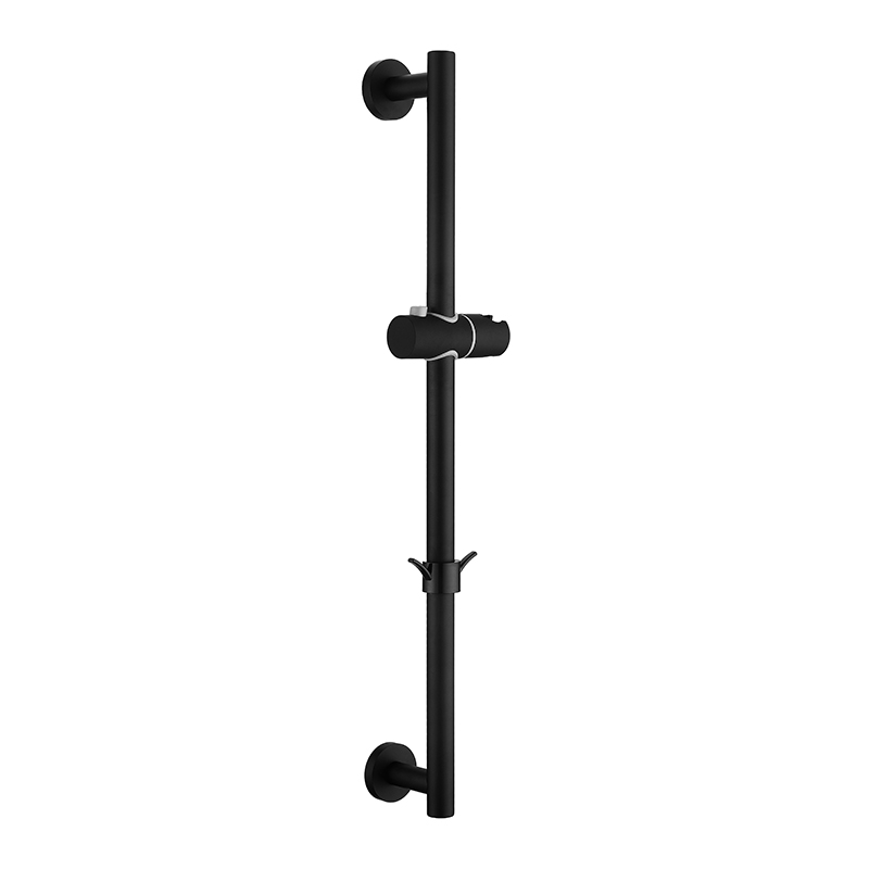 Adjustable Slide Bar with Handshower Set Matte Black Stainless Steel Round Shower Riser Rail Bar With Hose and Shower