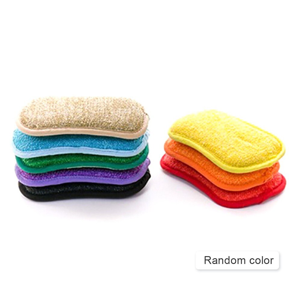Esponja mágica para el hogar, cepillo de limpieza de cocina, esponjas de microfibra para lavar platos, accesorios de baño, , 1/5/10 Uds.: 5PCS Color random A