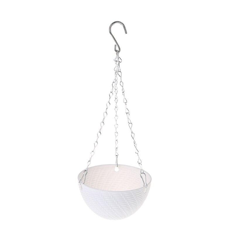 Ronde plastic hangmand bloempot tuinplantenketting plantenbakken decoratie: W
