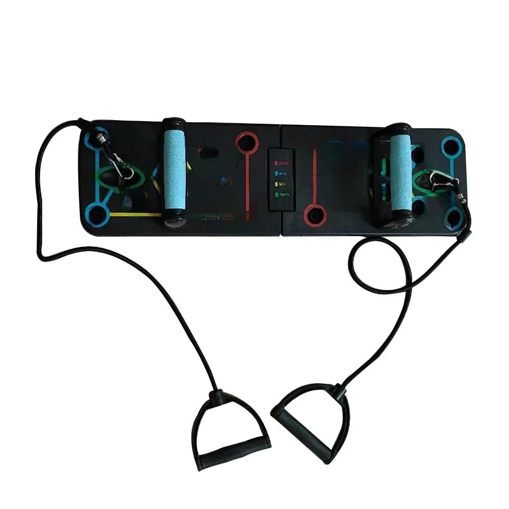 Foldable Fitness Board Home Gym Chest Muscle Exercise Auxiliary Training Stand Multi-Functional Push-Up Trainer: WHITE