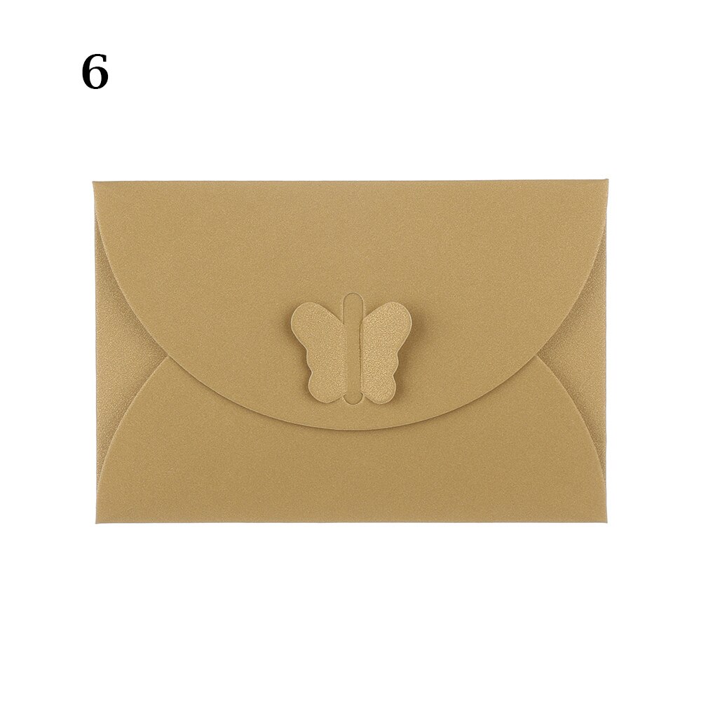 5PCs Mini Farfalla Colorata Busta Sacchetto di Carta Kraft Fibbia Perla di Carta Tessera di Cancelleria Per Ufficio Scuola Forniture