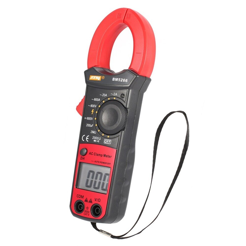 BM5266 Handheld Digital Clamp Meter Multimeter 1999 Count AC/DC Volt Amp Ohm Capacitance Phase Diode Continuity Tester Ammeter
