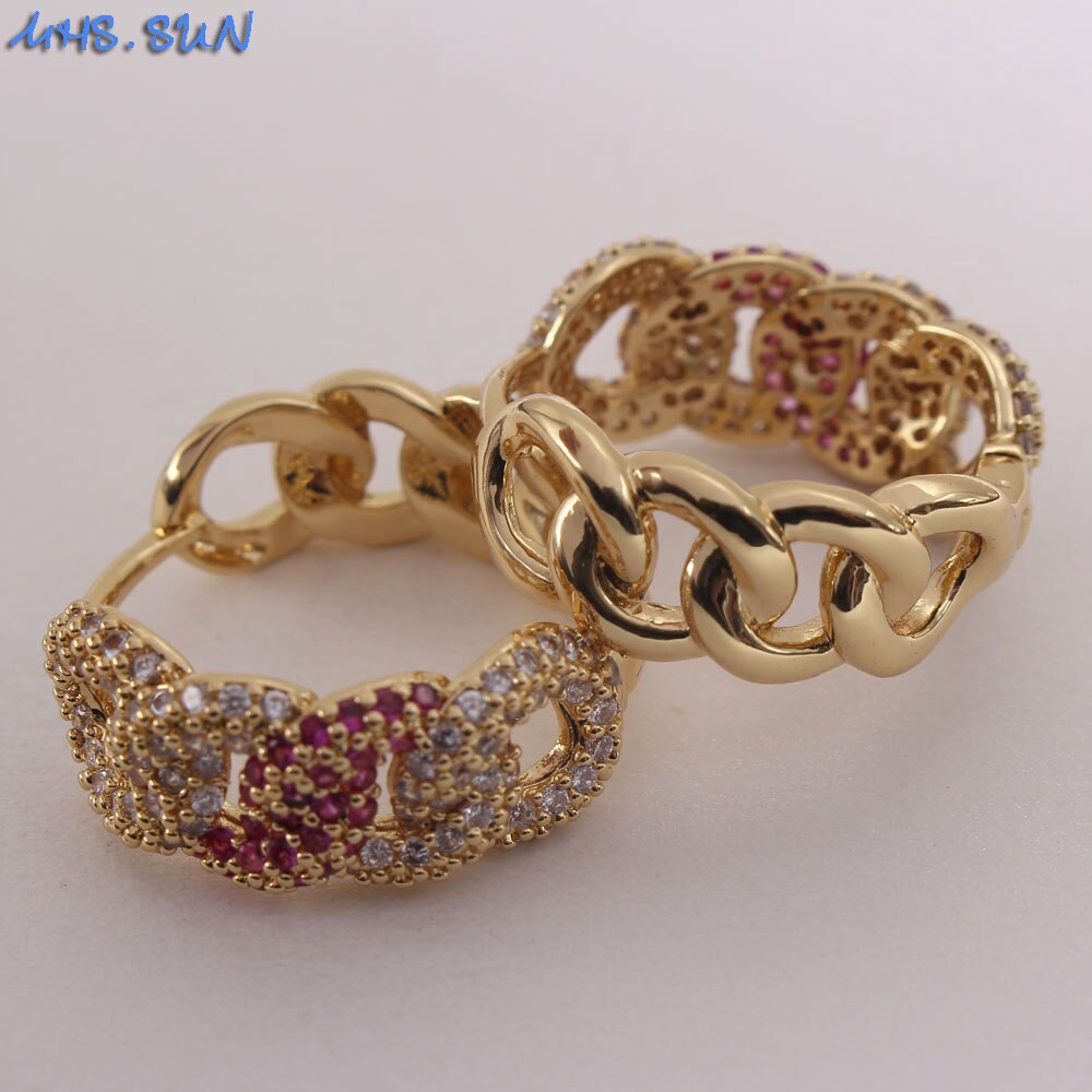 MHS. suola 2020 Nuove donne di arrivo monili zircone cubico di lusso oro/argento colore orecchini a cerchio per donna gli orecchini regalo del partito 1 coppia