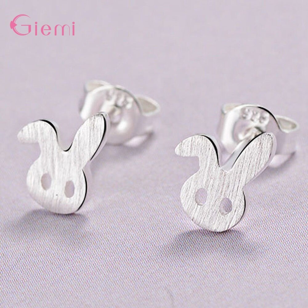 Cute Cartoon 925 Sterling Silver Orecchini Con Perno Coniglio Star Farfalla Della Piuma Gioelleria Raffinata E Alla Moda Delle Donne Della Ragazza Bambino Brithday Regalo: Rabbit