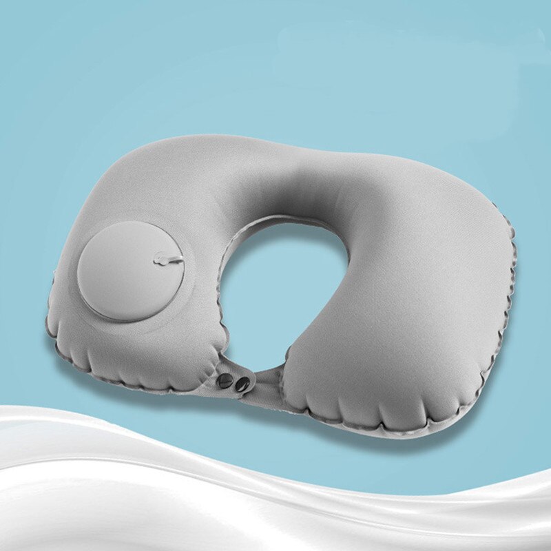 U-Shape Travel Pillow For Airplane Inflatable Neck Pillow Travel Accessories Comfortable Sleep Pillows: 01Grey