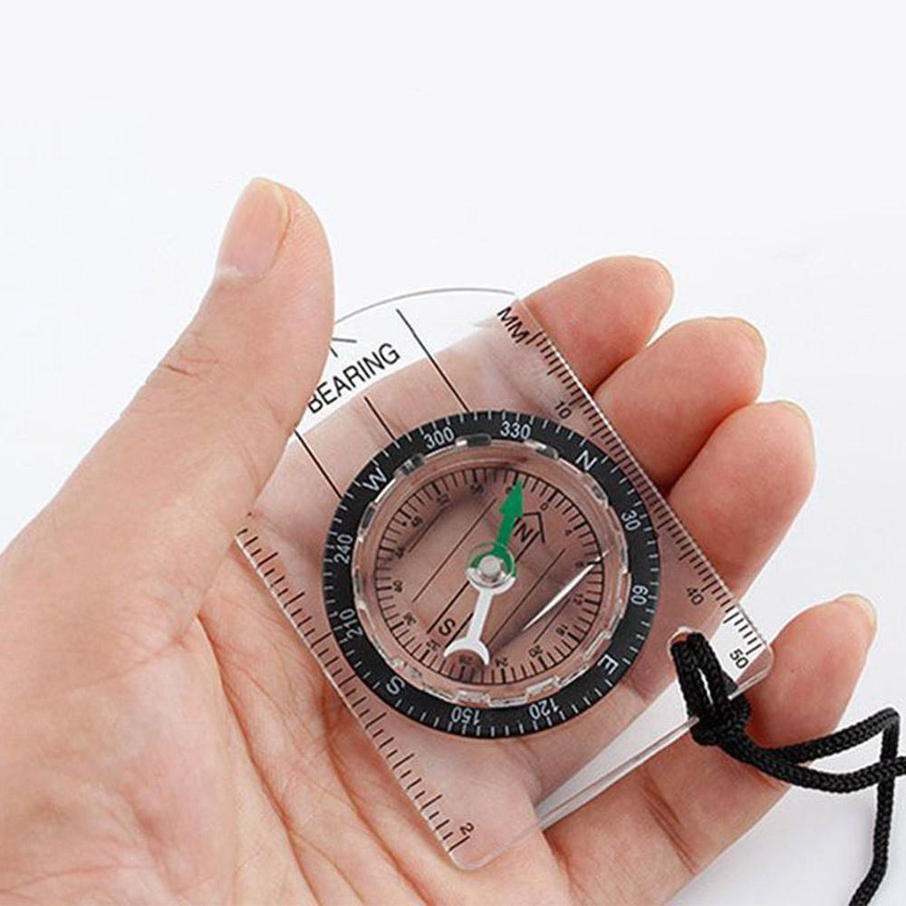 Mini Compass Map Scale Ruler Multifunctional Camping Hiking Survival Equipment Accessories Outdoor Compass I1W1