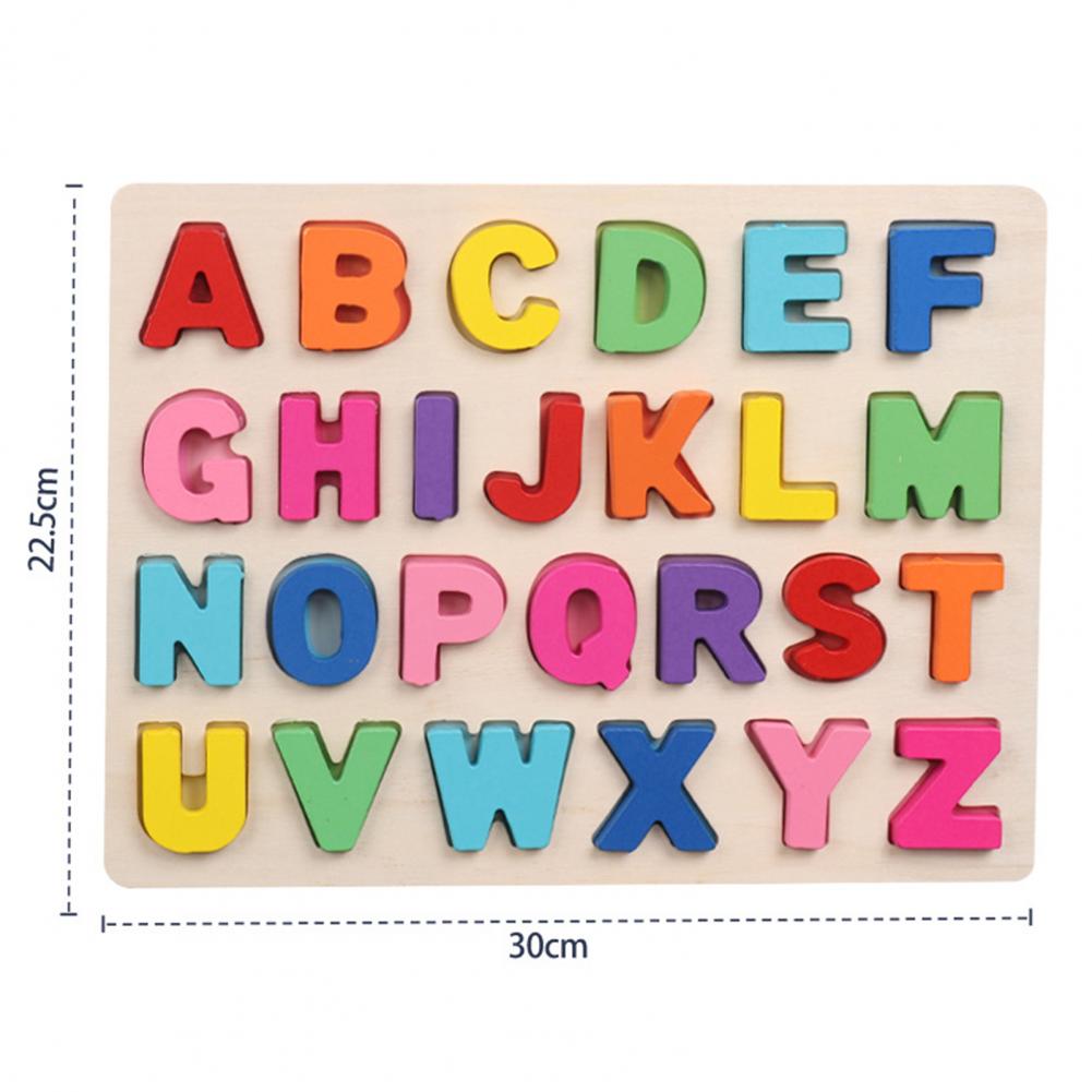 Baby Early Education Intelligence Development Alphabet ABC Numbers Wooden Puzzles Board Educational Children Toy Learning