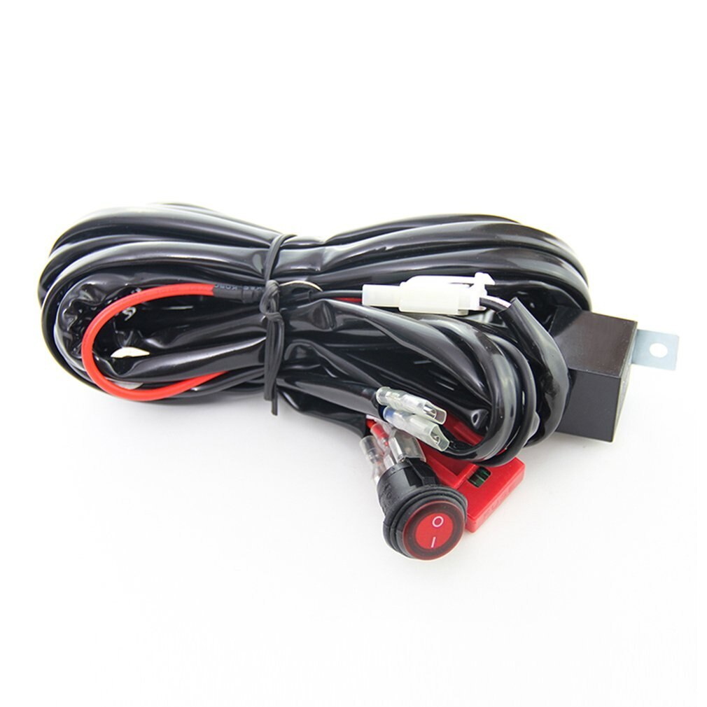 LED Light Bar Wiring Harness Kit 14AWG Heavy Duty 12V On-off Switch Power Relay Blade Fuse for Off Road LED Work Light Bar