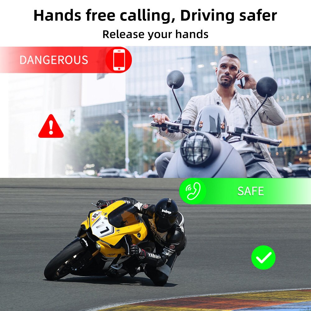 Helm Headset kabellos-Hände-kostenlos Telefon Bausatz Motorrad Headset Motorrad Bluetooth 4,2 Helm Gegensprechanlage Sprech Musik Spieler