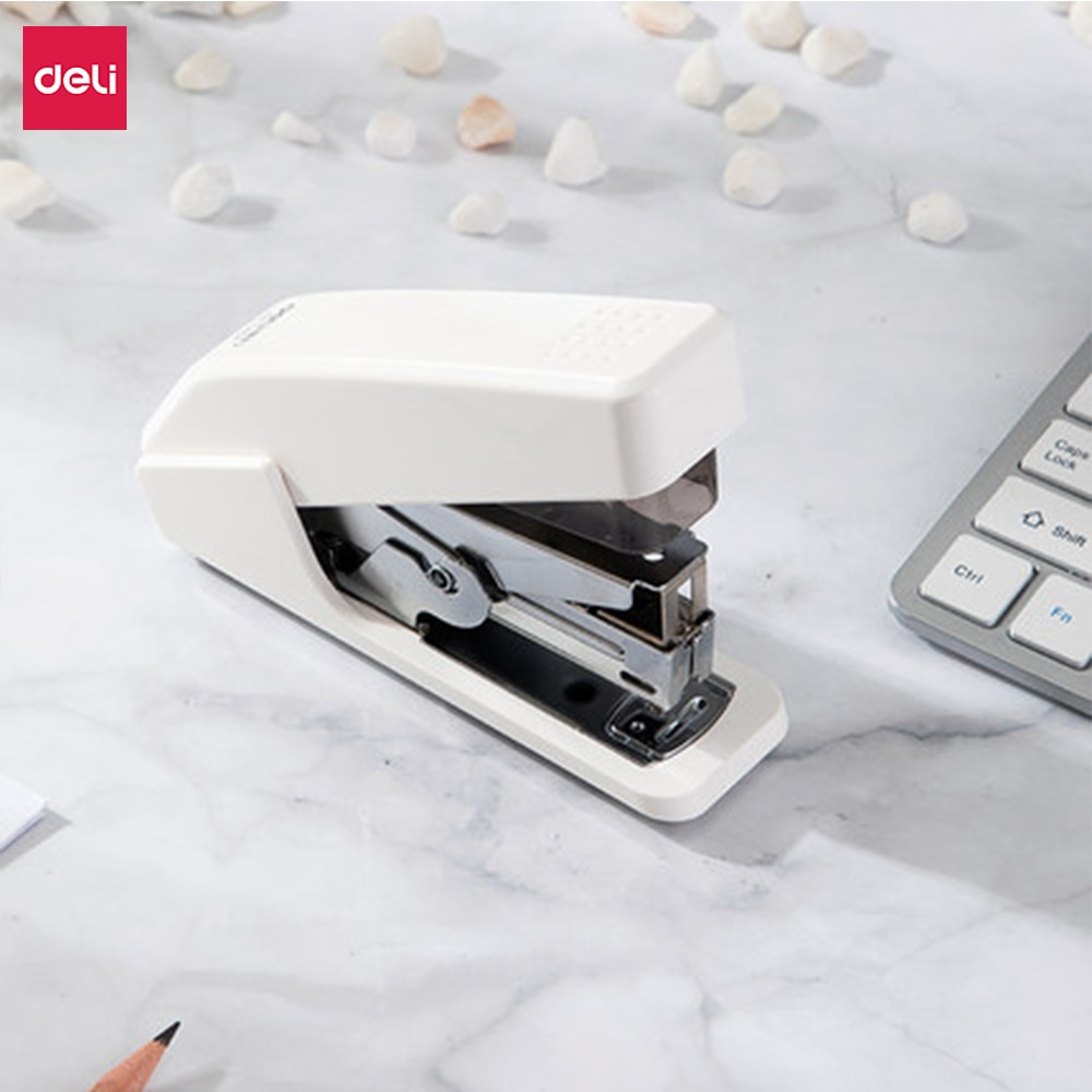 Deli Labor-saving Stapler Multiple Styles With Silicone Anti-skid Base Strong Penetration Office Stationery Supplies