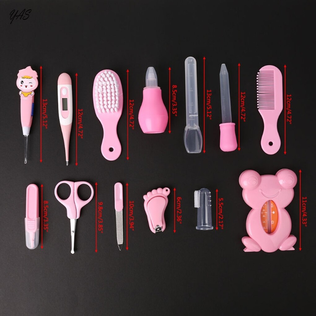 13 Stuks Baby Baby Grooming Gereedschap Pasgeboren Manicure Set Baby Gezondheidszorg Nagelknipper Haarborstel Tool