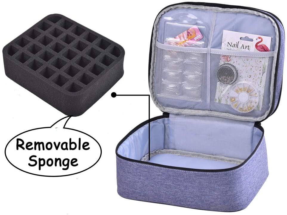 30 gitter neglelak opbevaringstaske kosmetisk æterisk olie parfume håndtaske dobbelt-lags bærbar læbestift organizer box holder