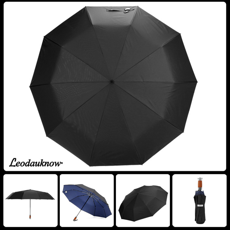 Paraguas automático de lujo, paraguas plegable a prueba de viento de doble capa para hombre y mujer, paraguas transparente de 10K para hombre, de para hombre: A