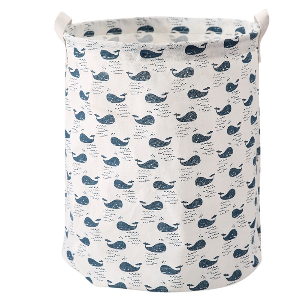 Printed Household Foldable Toy Clothing Storage Bag Laundry Basket Home Sundries Storage Barrel Laundry Baskets Boxs: F