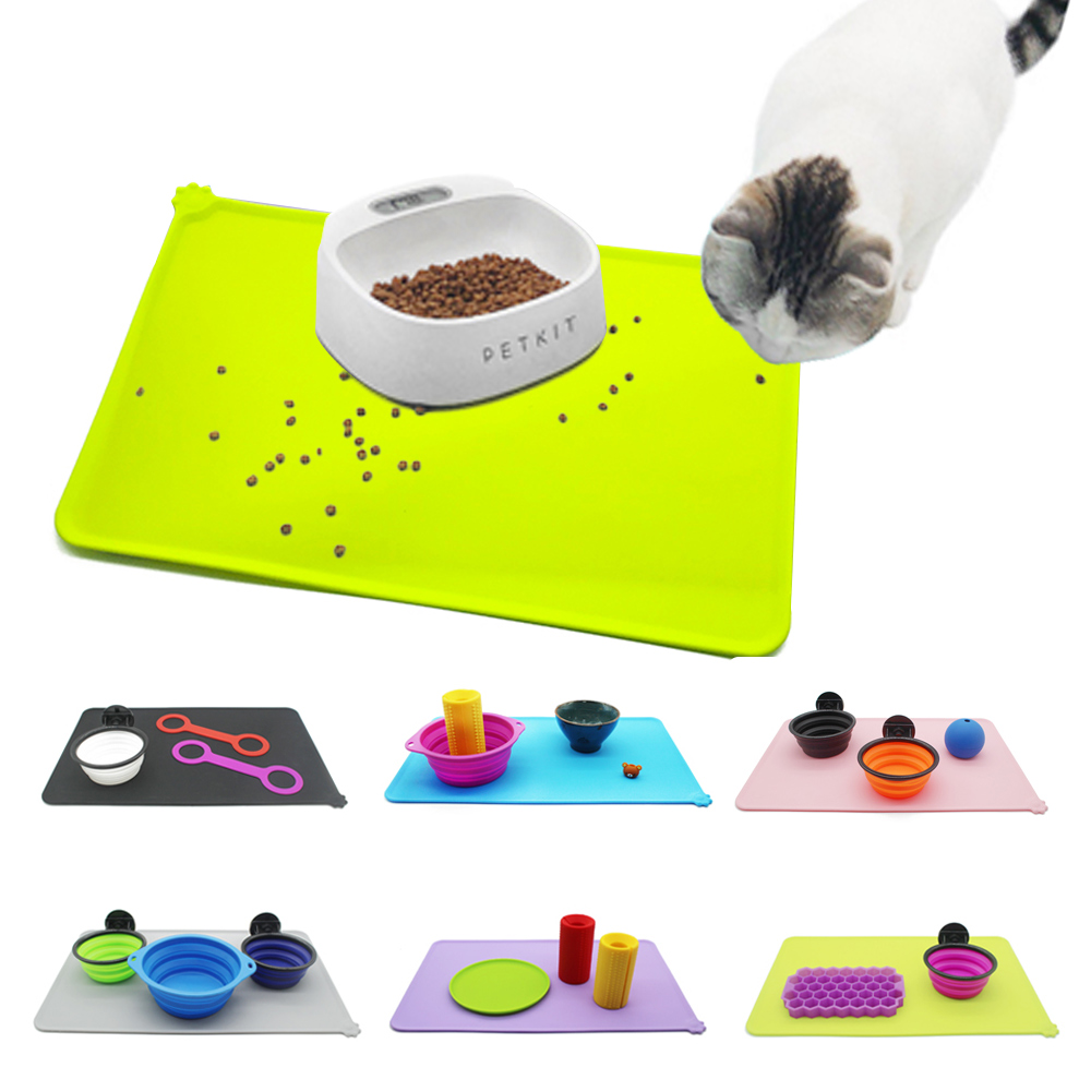 Fodring vand mad skål plade silikone duge skål placemat hvalp hund kat fodring sød mad mat pad pude seng kæledyr forsyninger