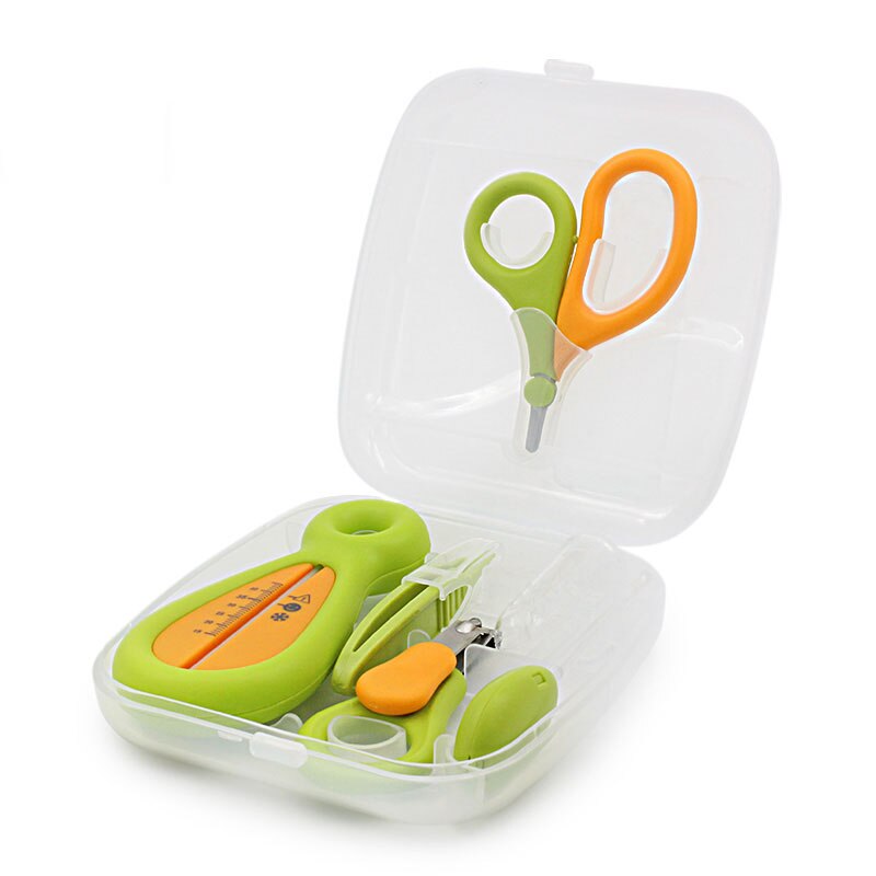 6 stk babypleje manicure sæt baby sundhedspleje special negleklipper kam sikkerhedssaks neglepleje dragt babypleje produkt: Hogo grønt sæt