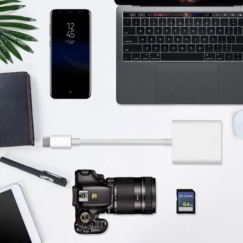 Lämplig för extern kortläsare för iphone/ipad/dator, lämplig för lightning/tpyec, lämplig för sd-minneskortläsare