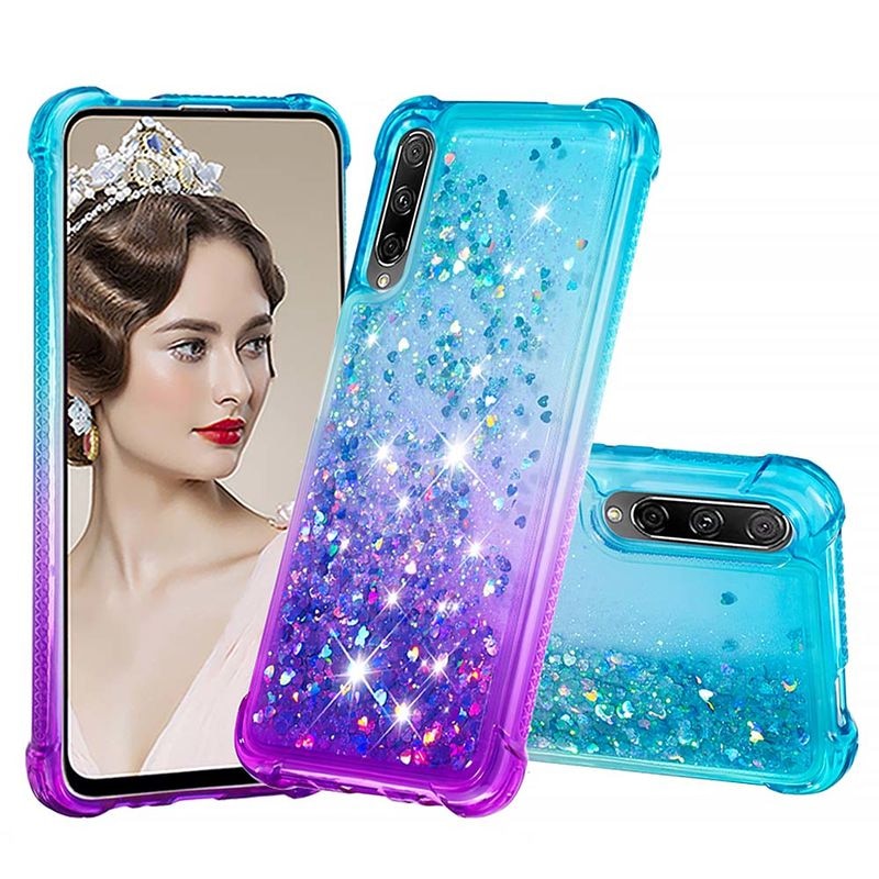 Huawei Y9S Caso Della Copertura Del Silicone Per Huawei P Smart Pro 2019 Y9 Prime 2019 Honor 9X Pro Glitter Liquido Sabbie Mobili protezione Custodie