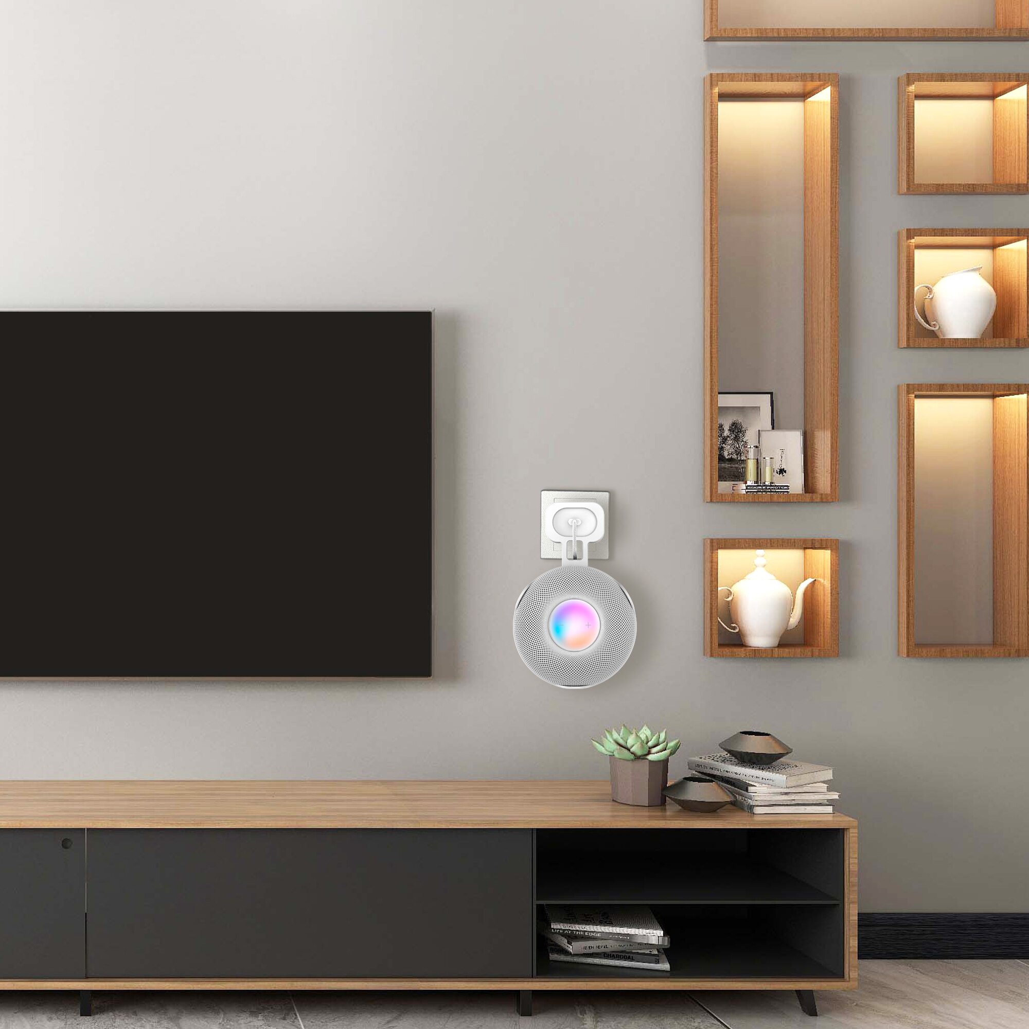 Wieszak ścienny do głośnika HomePod Mini Smart Speaker Uchwyt na gniazdko Oszczędność miejsca Półka ścienna do mini stojaka Homepod
