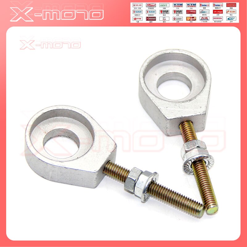 110cc 125cc 140cc aluminium kedjespännare justerare smutscykel grop atv motorcykel skoter 12mm or 15mm bakhjul axelhål