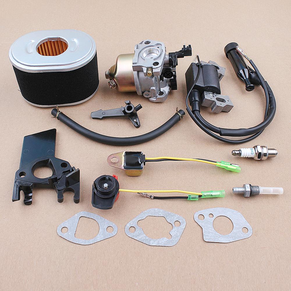 Carburetor Ignition Coil Spark Plug Air Filter Kit for Honda GX160 GX200 5.5HP Engine Carb Replacement Parts