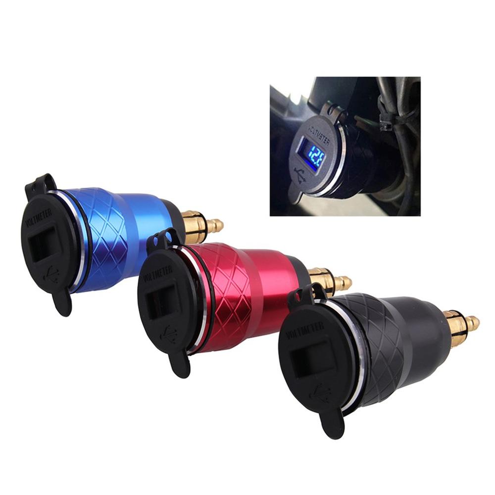 Adaptador de enchufe de mechero para cargador de motocicleta con pantalla Led R1200Gs Triumph Tiger 800 Xc Hella Din a cargador Usb para motocicleta 5V 2.1A