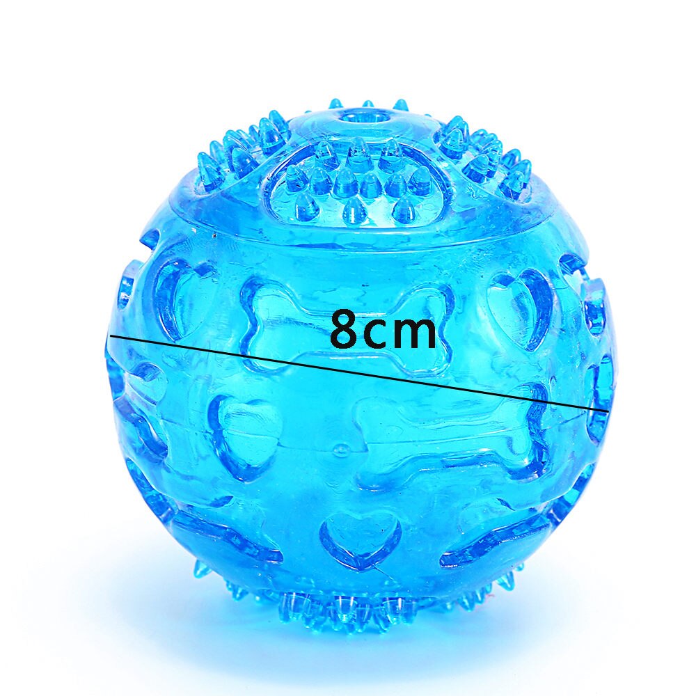 Pet Dog Squeaky Toy Dog Rubber Squeaker Toys Safety Durable Dogs Ball Toy for Dog Chew Toy Toothbrush Molar Toys Perro Juguetes: Blue Balls Dog Toy