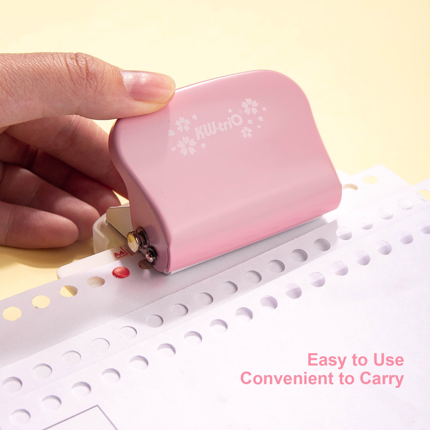 KW-trio A4 A5 B5 6-Hole 6mm Paper Punch Handheld Metal Hole Puncher 5 Sheet Capacity for Notebook Scrapbook Diary Planner