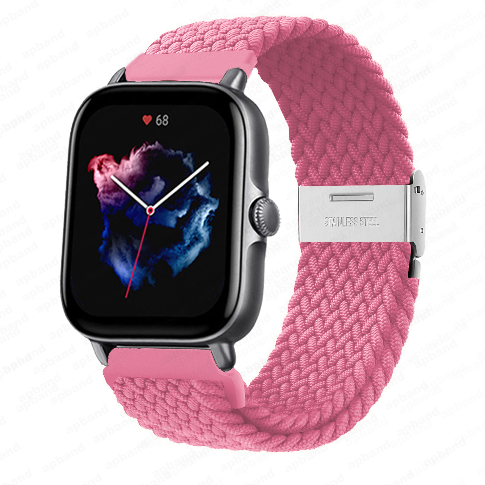 Correa de 20mm/22mm para Amazfit GTS/2/2e/3/4/GTS2 Mini/GTR/3/Pro/4/GTR2/47mm/stratos pulsera elástica trenzada para reloj Amazfit bip: Blanco de la plata / 20 mm