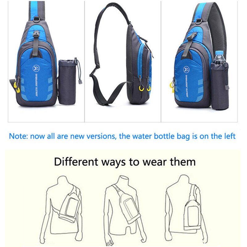 Unisex Heren Vrouwen Outdoor Sport Waterdichte Tas Wandelen Enkele Schouder Rugzak Rijden Fietsen Borst Pack Fitness Crossbody Tas