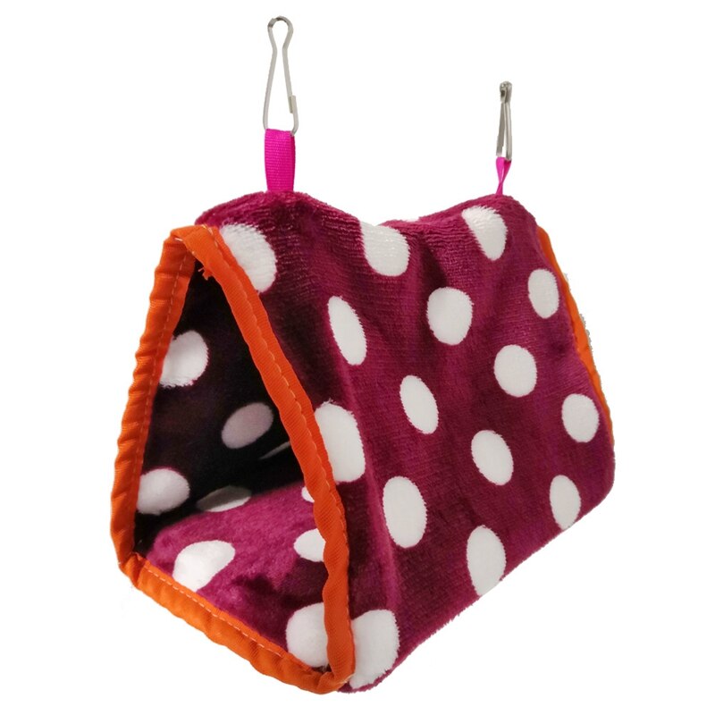 Vogelkooi Hangmat Mini Huis Papegaai Nest Budgie Warm Winter Parrot Katoen Nest Kooi Hut Tent Bed Opknoping Cave huisdier Producten: Wine Red / 22x14x18cm