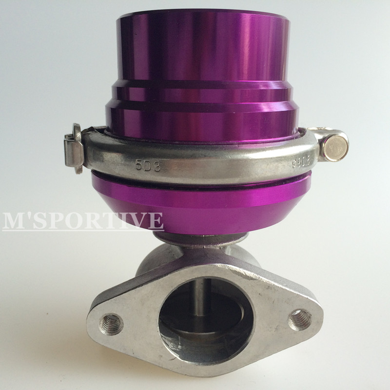 M'SPORTIVE-EXTERNAL 38MM TURBO MANIFOLD V-BAND Purple WASTEGATE EXHAUST+8 PSI SPRING Purple
