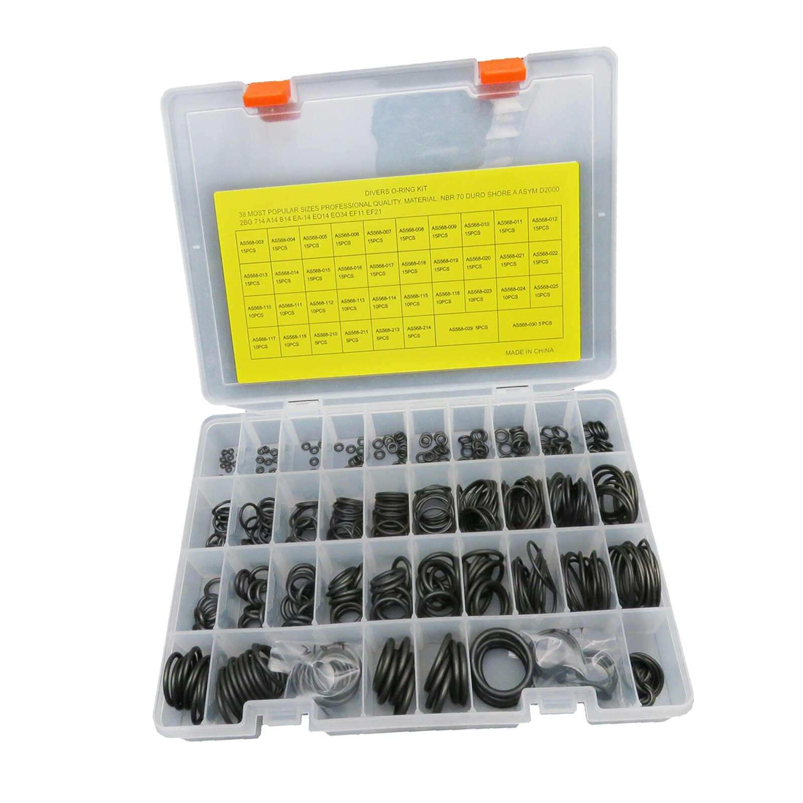 450Pcs Scuba Diving O-Ring Kit with Pick Set - 38 Sizes Dive Hose Tank Valve Regulator Sealed Rings Swimming Diving