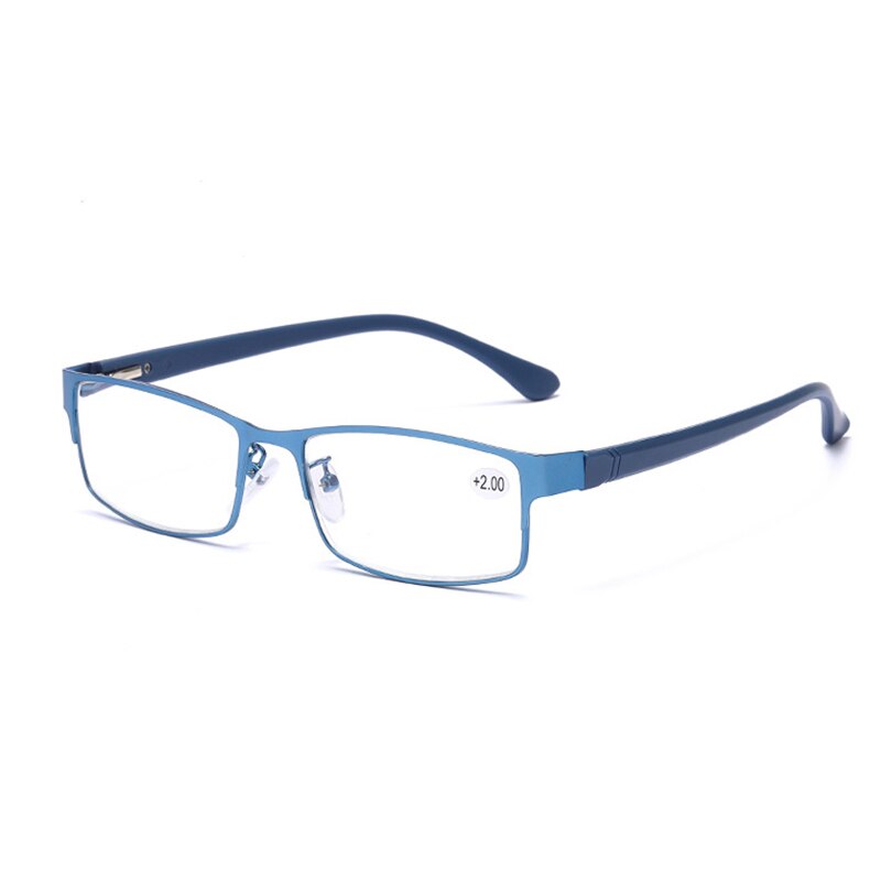 Bijziendheid Bril Mannen Business Leesbril Vrouwen Titanium Legering Eyegrasses Mannelijke Verziendheid Presbyopie Bril Frame: +150 / Blauw