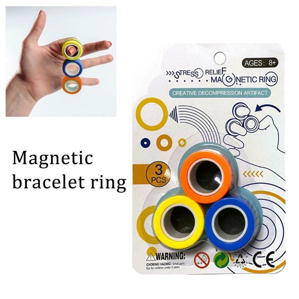 Magnetisk armbånd ring unzip legetøj til børn voksne magiske ring rekvisitter værktøjer børn sjove dekompression legetøj