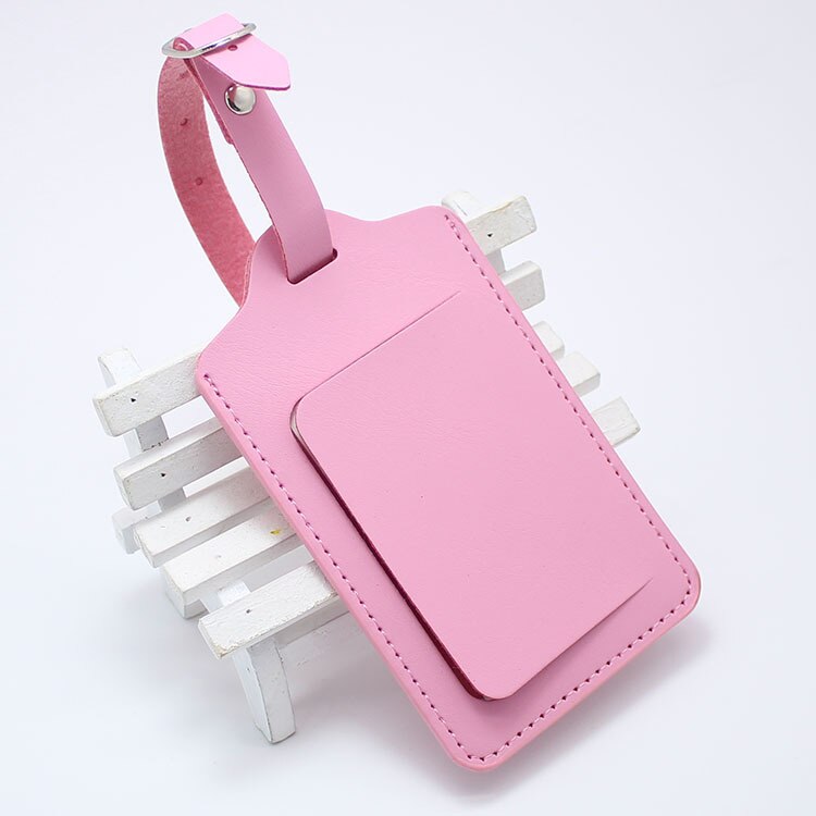 Etichette per bagagli moda accessori da viaggio uomo donna viaggi valigia in pelle etichette per bagagli etichetta portatile: Colore rosa