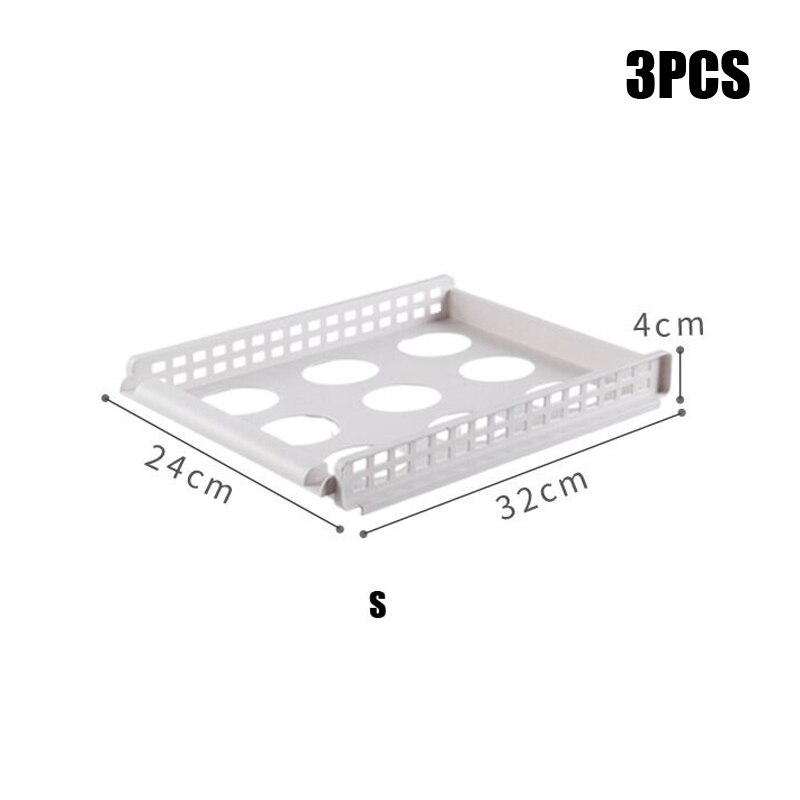3PCS Wardrobe Storage Cabinet Organizer Drawer Storage Box Layered Partitions Finishing Shelf Dormitory Rack Storage: S 3PCS